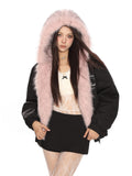 Reversible Faux-Fur Hooded Puffer Jacket