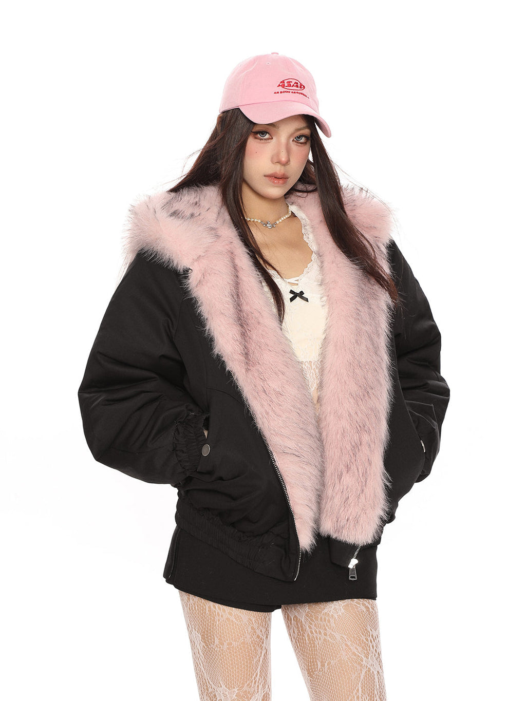 Reversible Faux-Fur Hooded Puffer Jacket