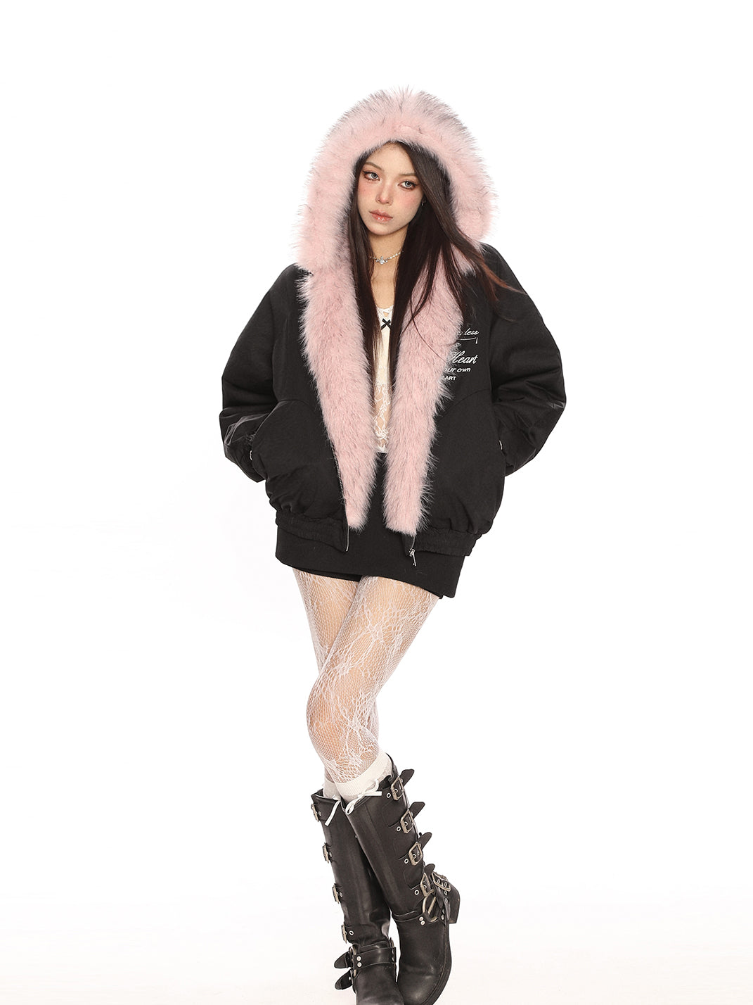 Reversible Faux-Fur Hooded Puffer Jacket