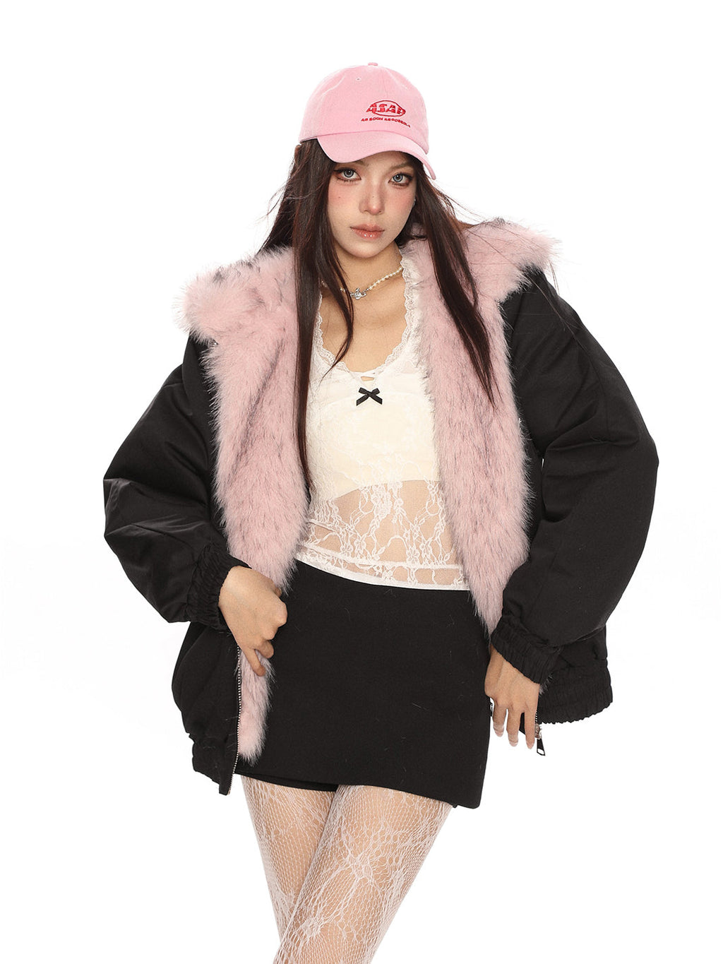 Reversible Faux-Fur Hooded Puffer Jacket