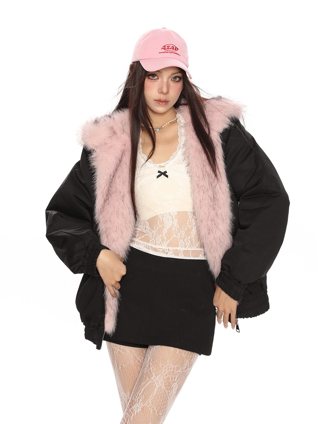 Reversible Faux-Fur Hooded Puffer Jacket