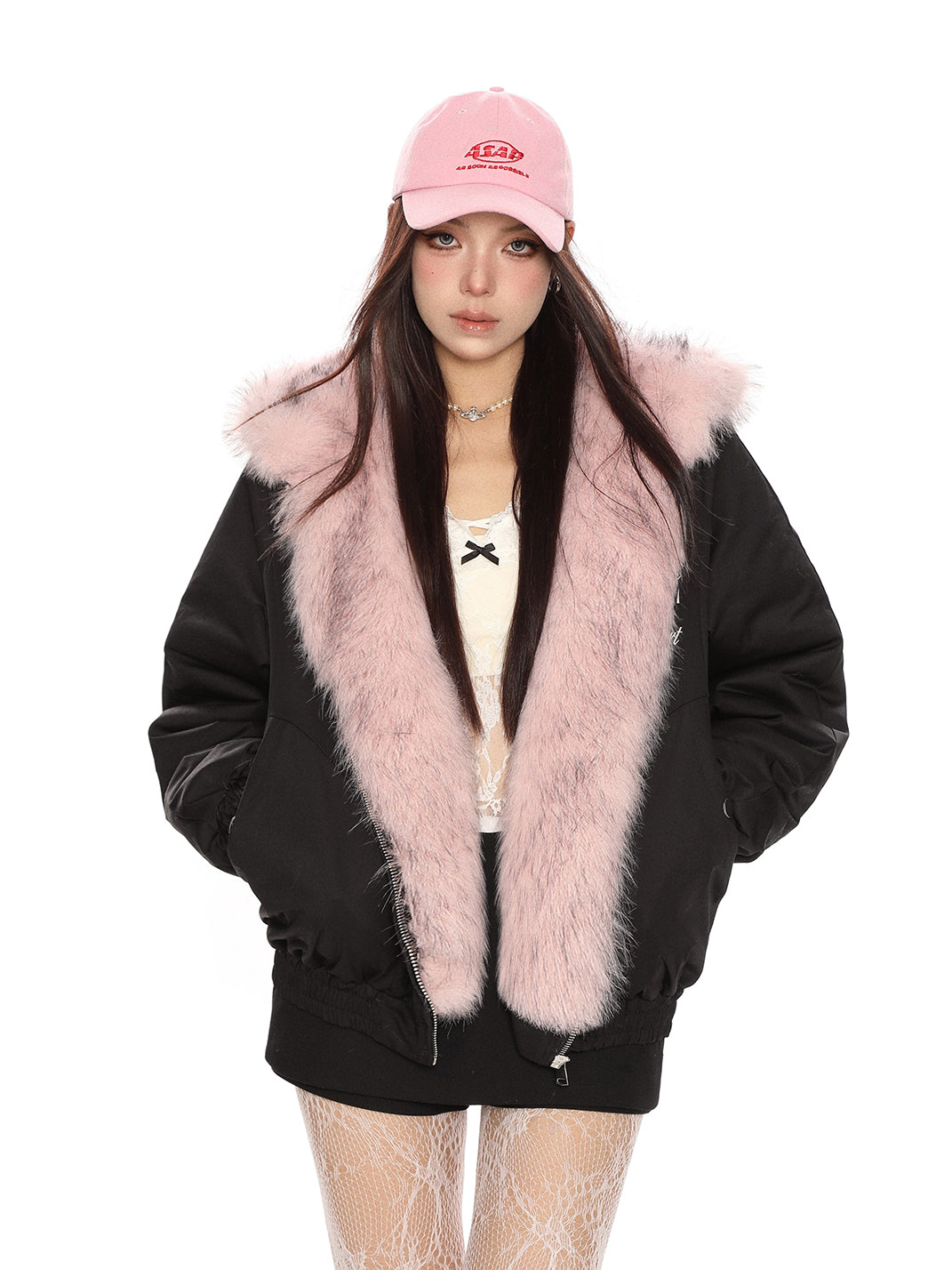 Reversible Faux-Fur Hooded Puffer Jacket