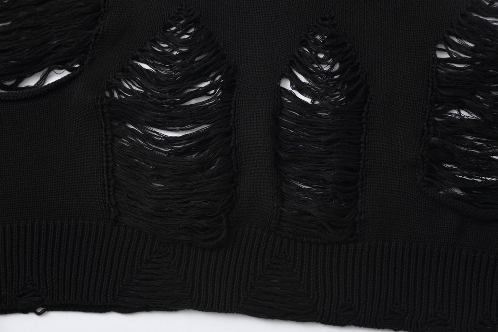 Distressed Oversized Knit Sweater