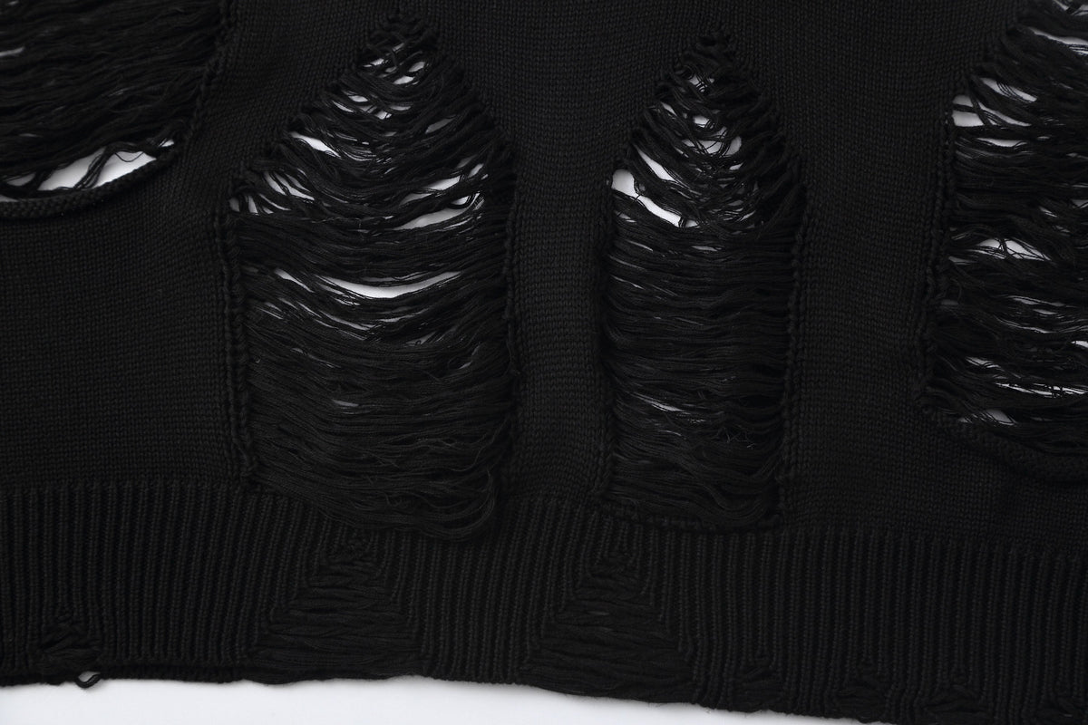 Distressed Oversized Knit Sweater