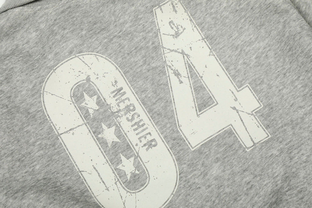 Star & 04 Graphic Zip-Up Sweatshirt