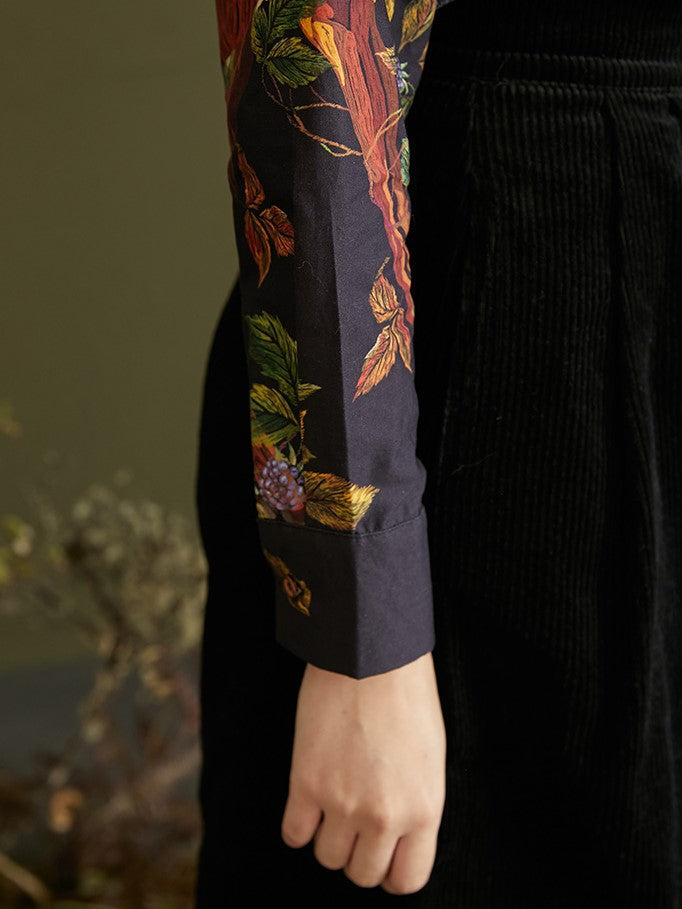 Enchanted Forest Deer Embroidered Blouse