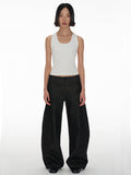 Low-Rise Curved Raw Denim Jeans