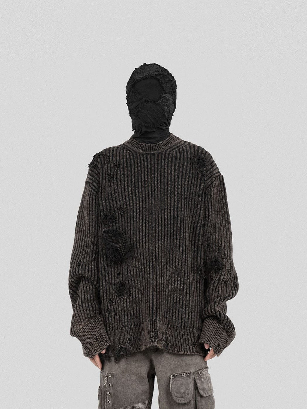 Distressed Ribbed Sweater