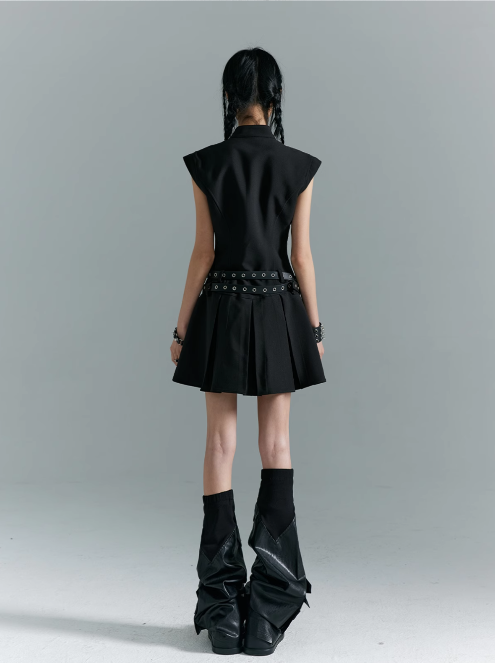 Frustration Garden Black Gothic Punk Mini Dress