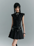 Frustration Garden Black Gothic Punk Mini Dress