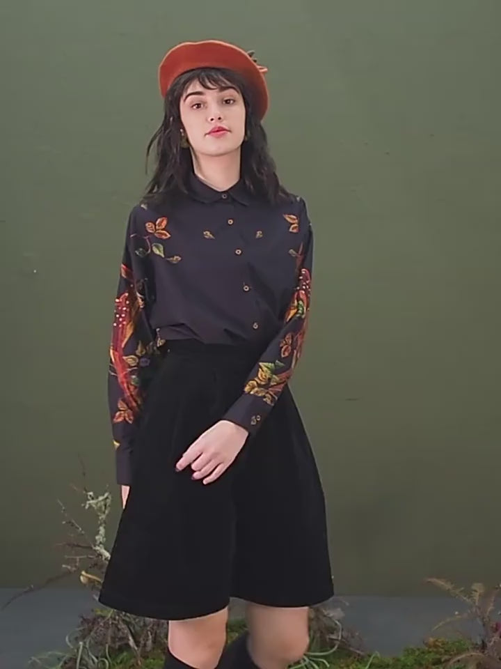 Enchanted Forest Deer Embroidered Blouse