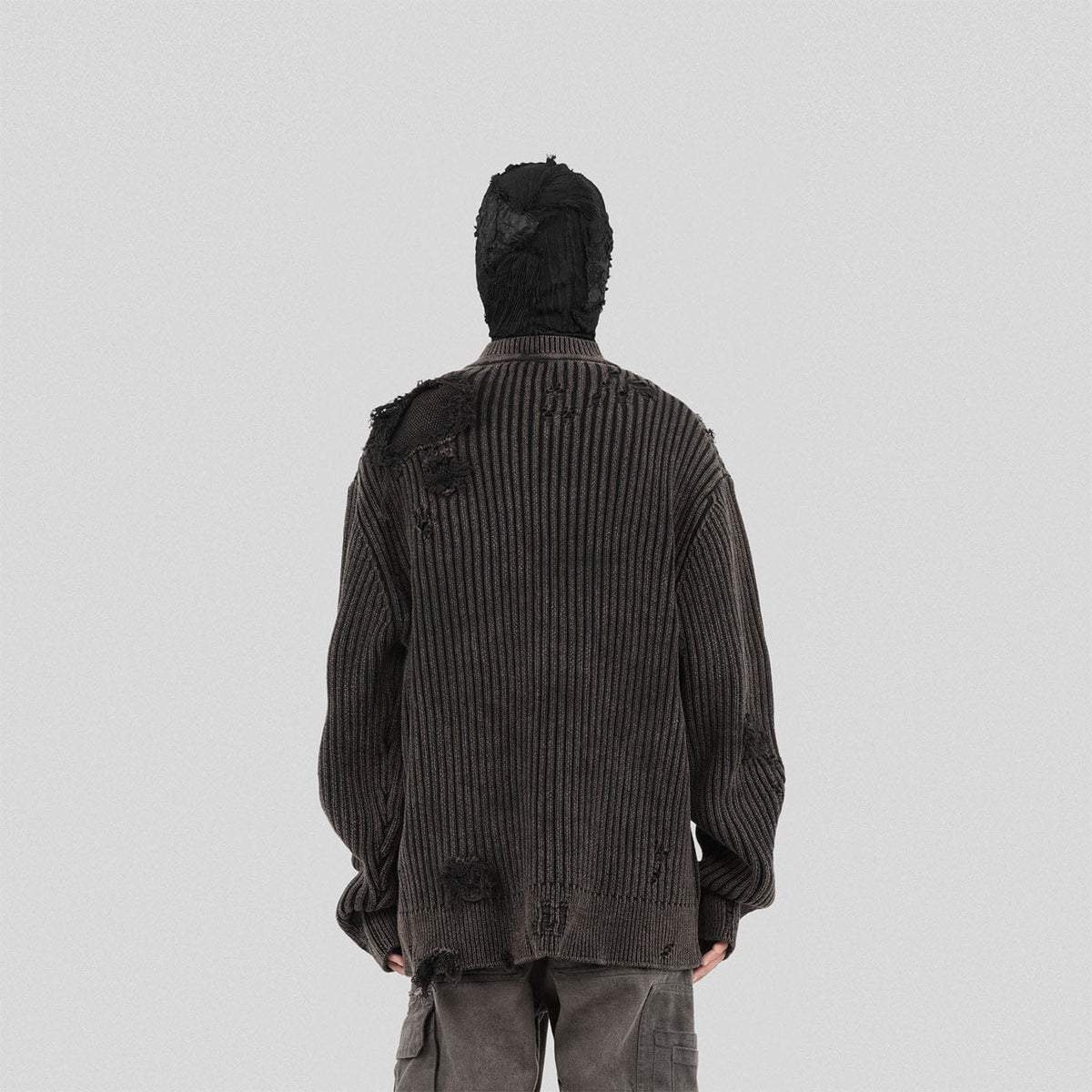 Distressed Ribbed Sweater