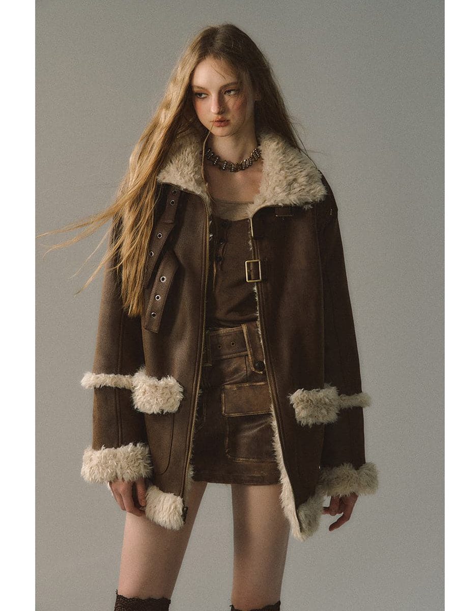Reversible Suede Patchwork Jacket - 2-in-1 Premium Outerwear with Dual Designs