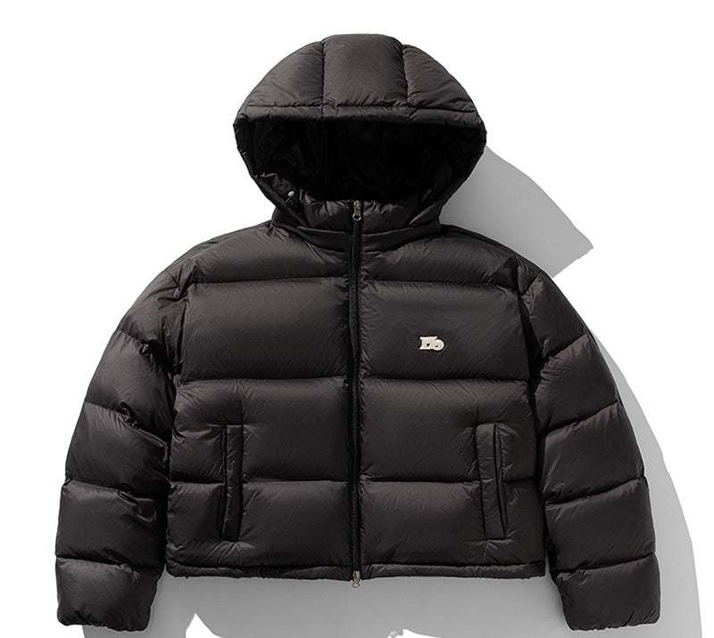 Stand Collar Hooded Short Down Jacket