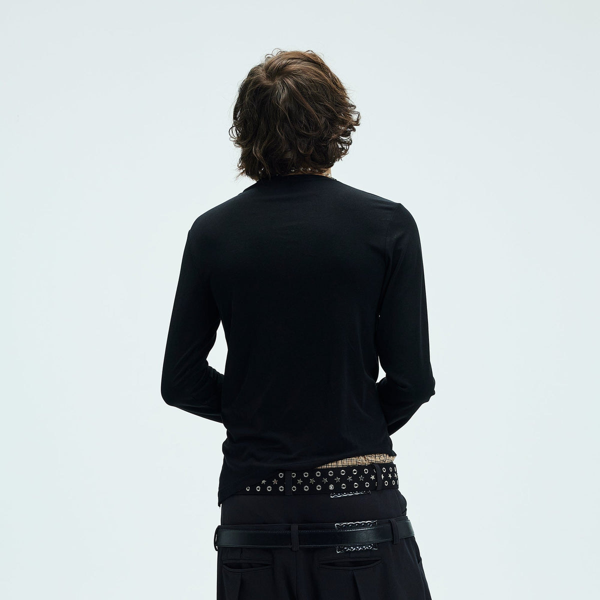 Asymmetric High Neck Slim Sweatshirt