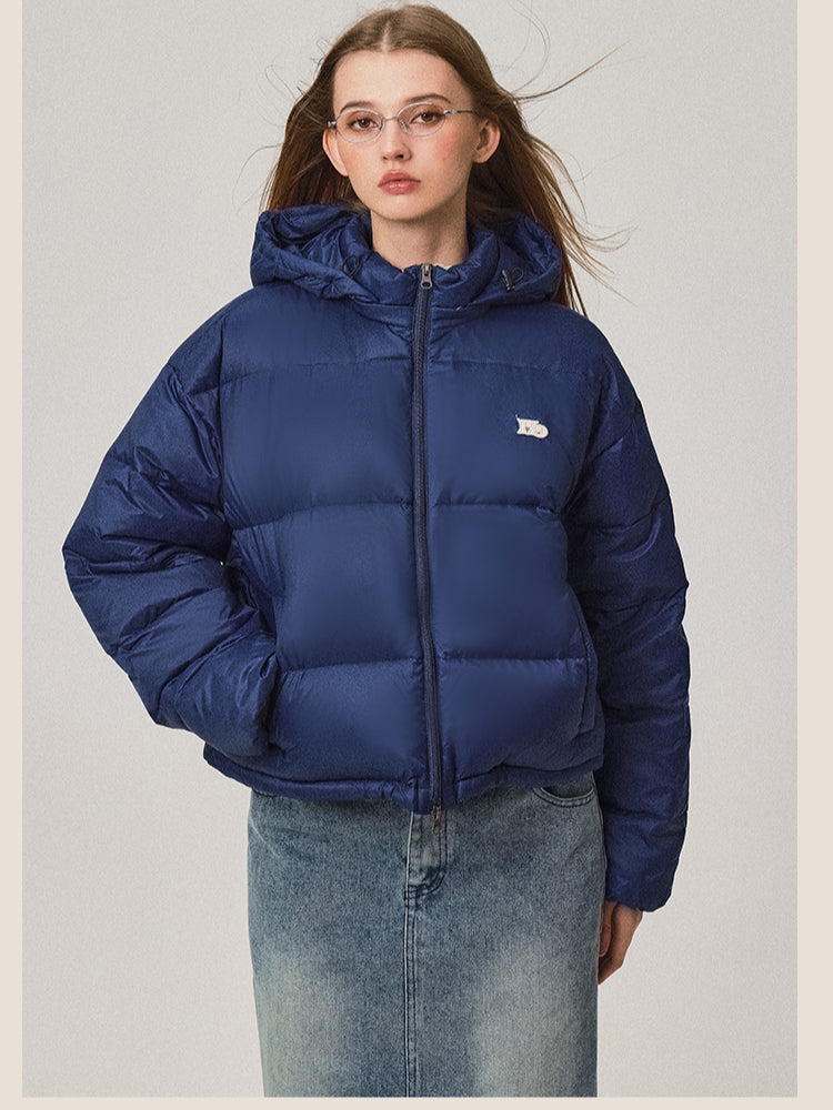 Stand Collar Hooded Short Down Jacket