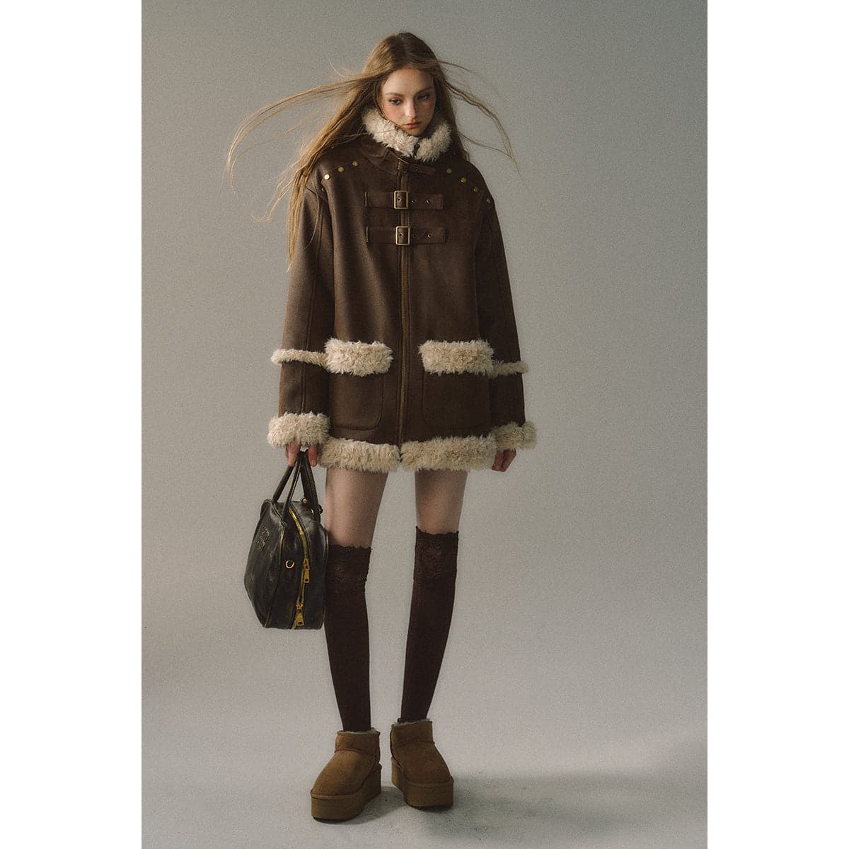 Reversible Suede Patchwork Jacket - 2-in-1 Premium Outerwear with Dual Designs