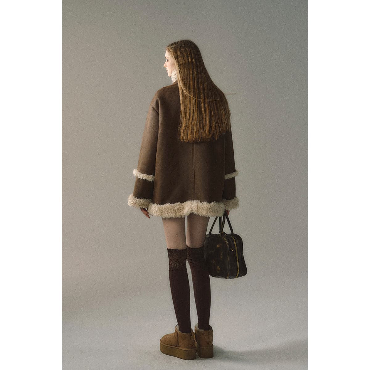 Reversible Suede Patchwork Jacket - 2-in-1 Premium Outerwear with Dual Designs