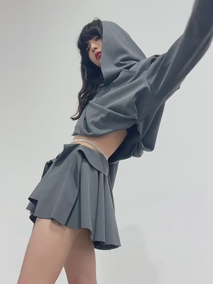 Elevate Hoodie: Stylish Loose Cropped Tops