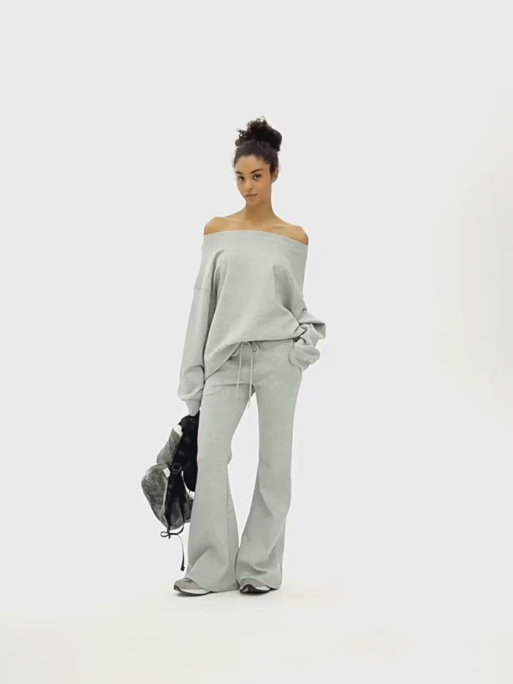 Two Little Guys Off-Shoulder Sweatshirt or Flare Pants