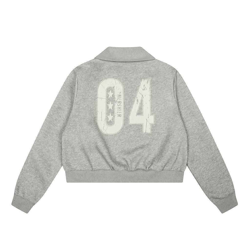 Star & 04 Graphic Zip-Up Sweatshirt