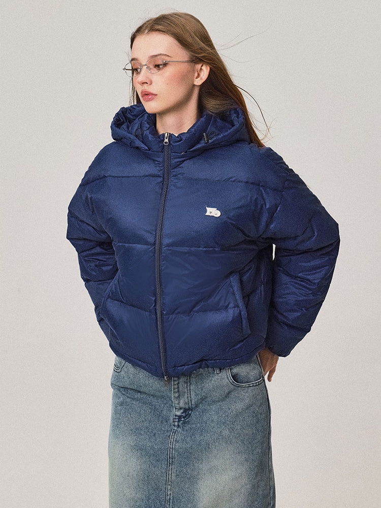 Stand Collar Hooded Short Down Jacket