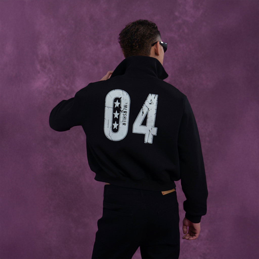 Star & 04 Graphic Zip-Up Sweatshirt