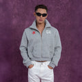 Star & 04 Graphic Zip-Up Sweatshirt