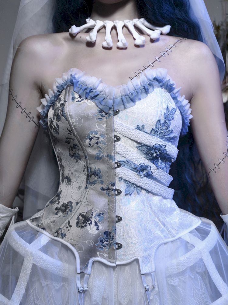 BLOOD SUPPLY White Gothic Corset, Skirt or Set