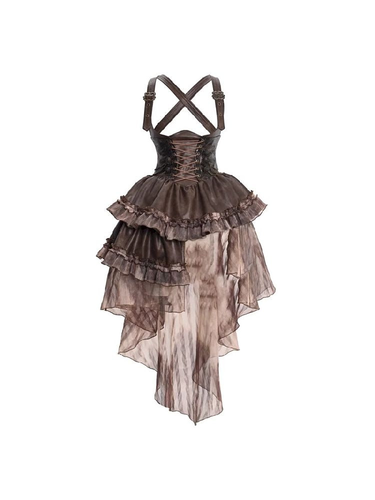 Chest Brace Strappy Trailing Dress