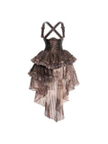 Chest Brace Strappy Trailing Dress