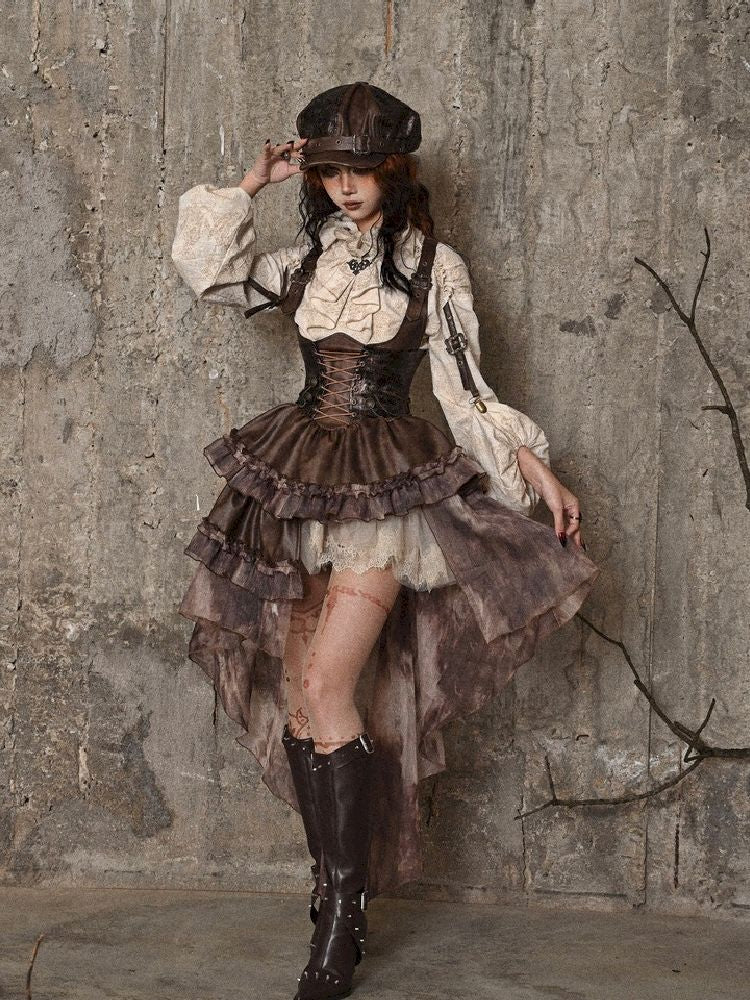Chest Brace Strappy Trailing Dress