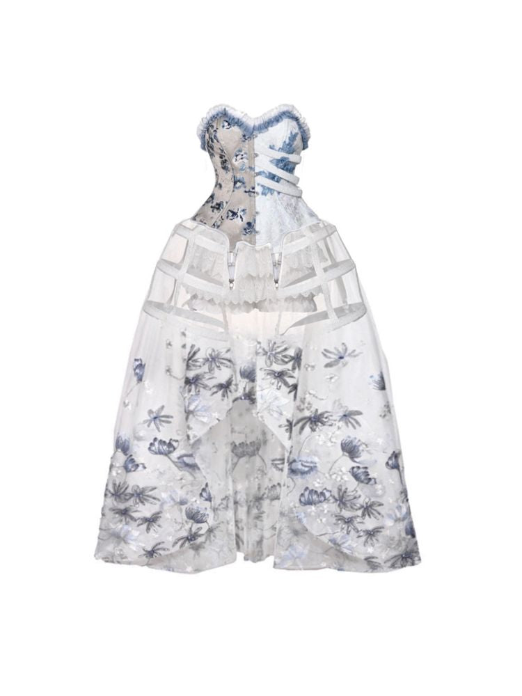 BLOOD SUPPLY White Gothic Corset, Skirt or Set