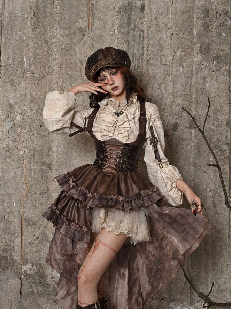 Chest Brace Strappy Trailing Dress