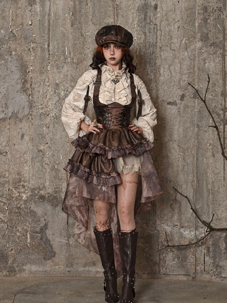 Chest Brace Strappy Trailing Dress