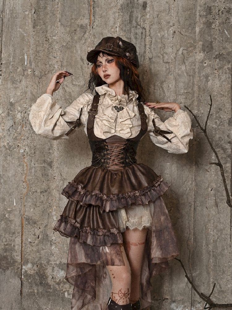 Chest Brace Strappy Trailing Dress