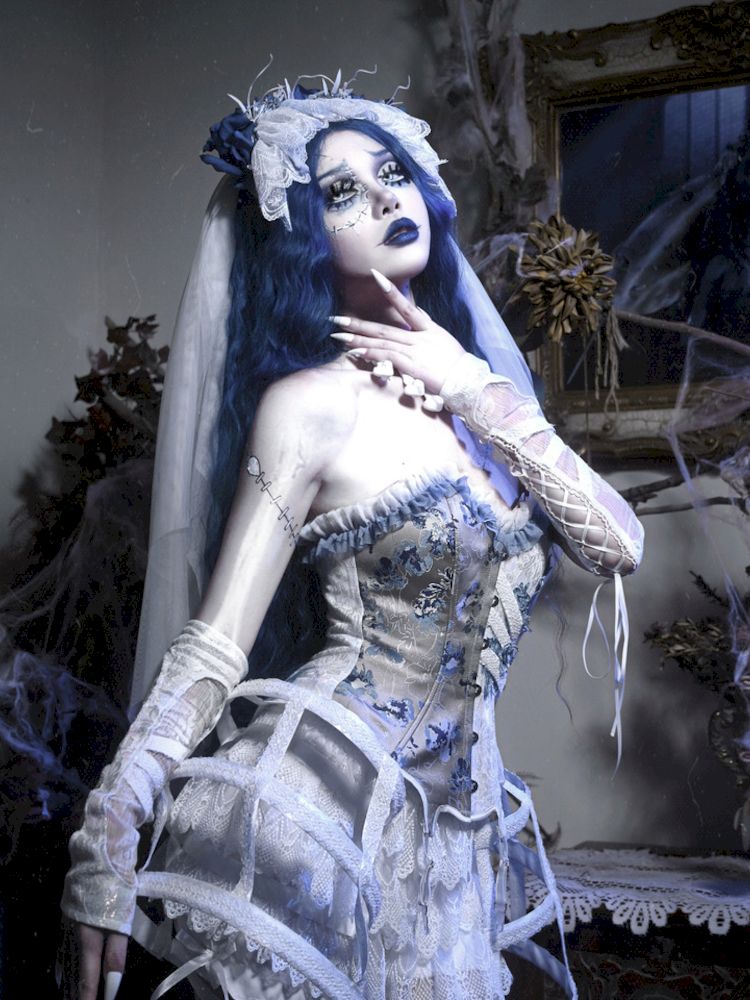 BLOOD SUPPLY White Gothic Corset, Skirt or Set