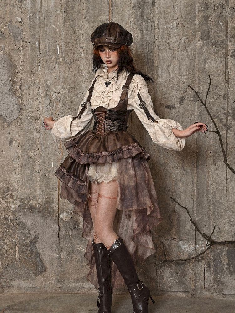 Chest Brace Strappy Trailing Dress