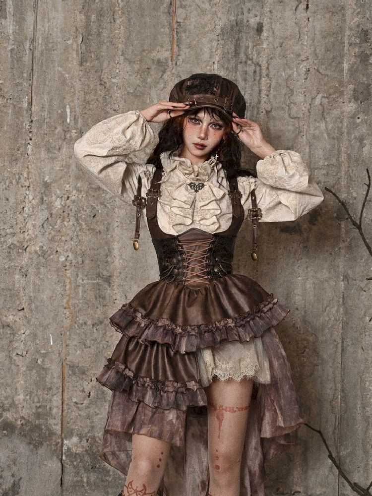 Chest Brace Strappy Trailing Dress