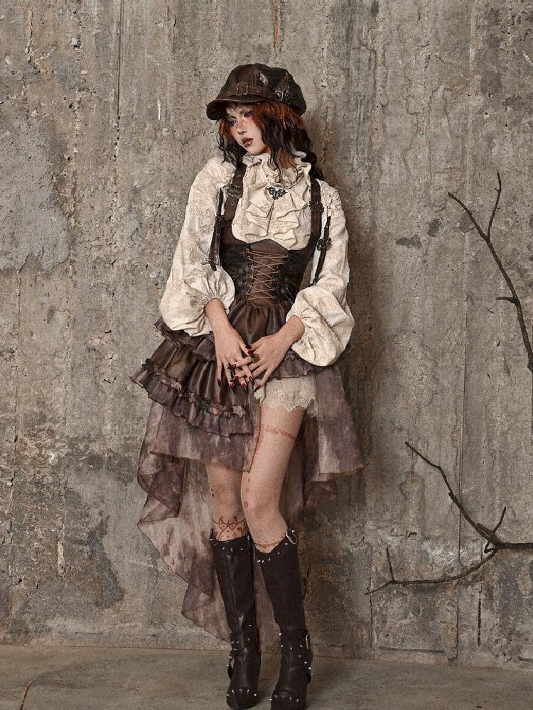 Chest Brace Strappy Trailing Dress