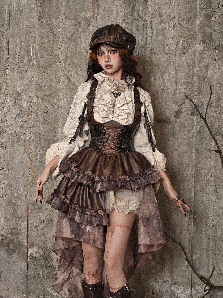 Chest Brace Strappy Trailing Dress