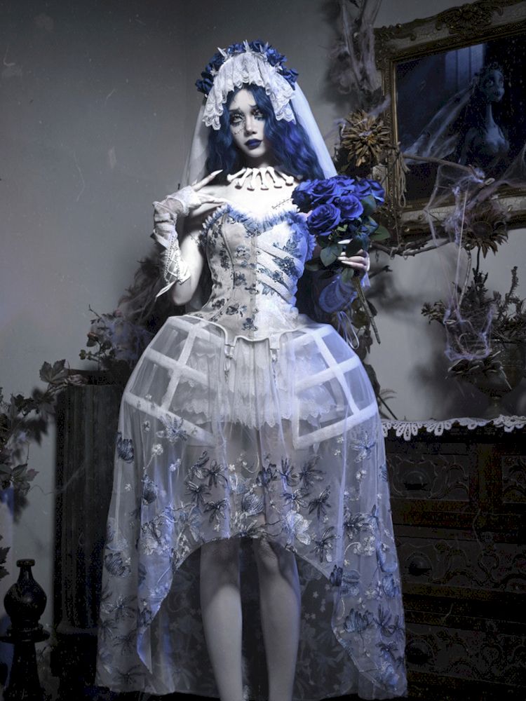 BLOOD SUPPLY White Gothic Corset, Skirt or Set