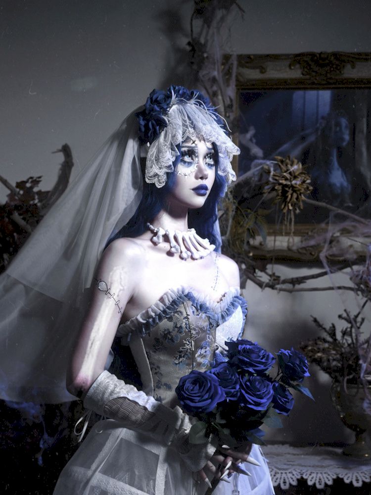 BLOOD SUPPLY White Gothic Corset, Skirt or Set