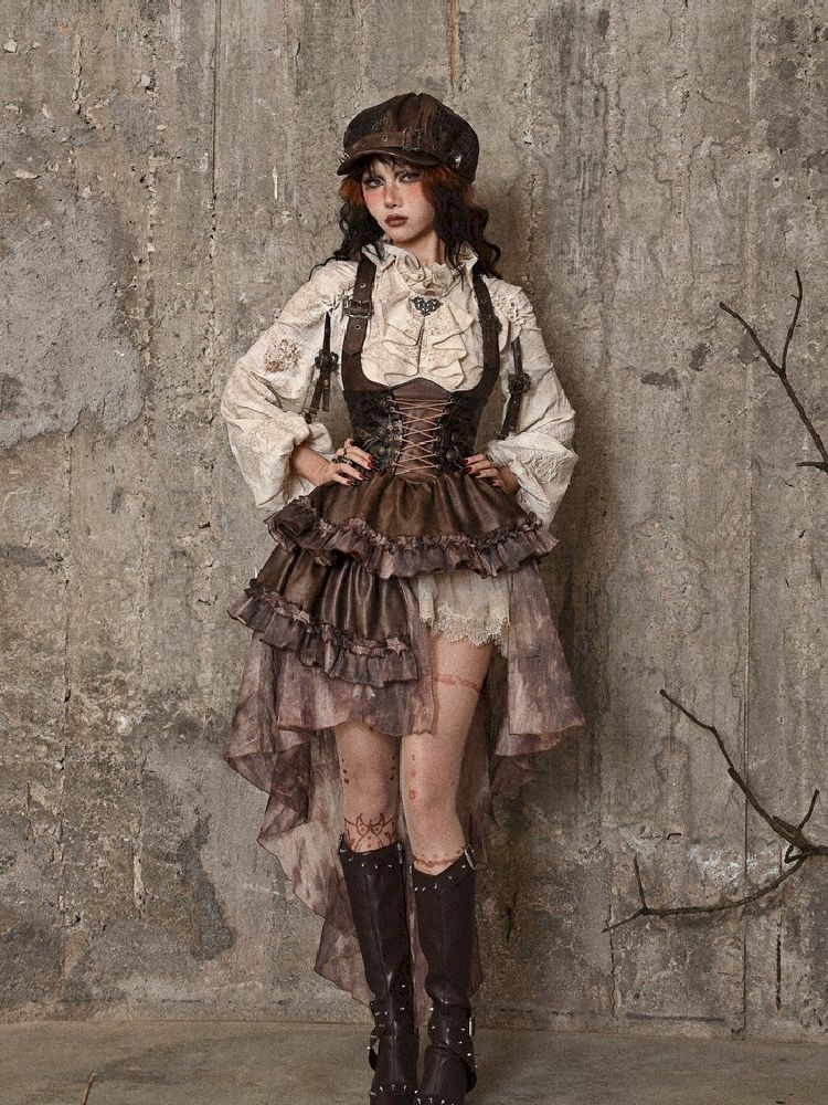 Chest Brace Strappy Trailing Dress
