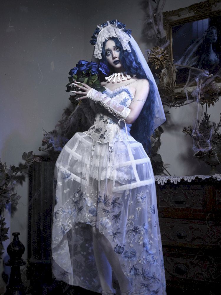 BLOOD SUPPLY White Gothic Corset, Skirt or Set