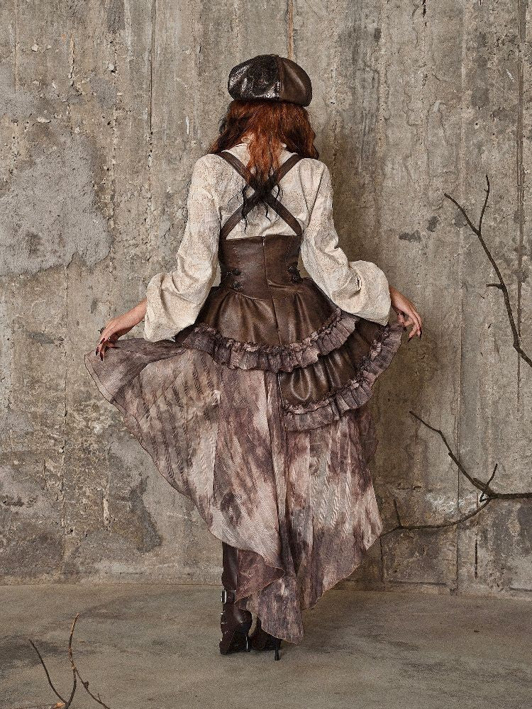 Chest Brace Strappy Trailing Dress