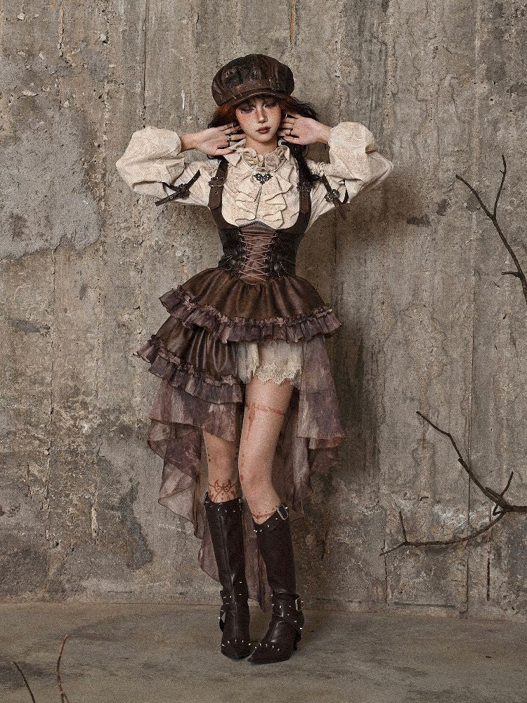 Chest Brace Strappy Trailing Dress