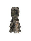 Gothic Velvet Ruffle Skirt