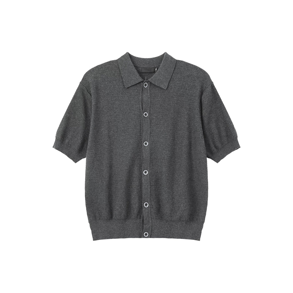 Retro Button Short-Sleeve Knit Cardigan