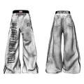 Distressed Grey Ultra-Wide Track Pants